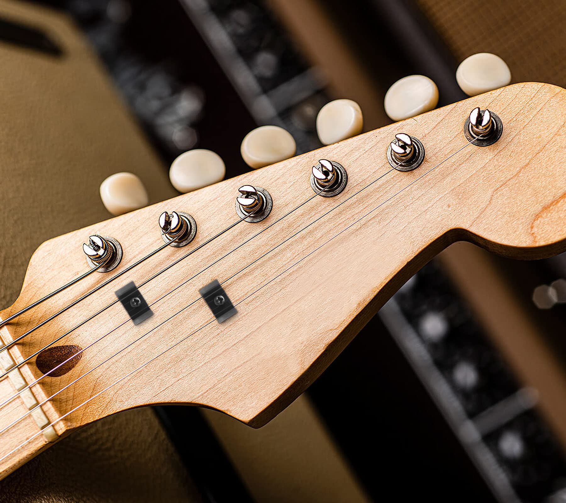 Lot De 4 Arbres à Cordes (mécaniques) Pour Guitare électrique - Compatible Fender Stratocaster, Telecaster - Argenté - 5