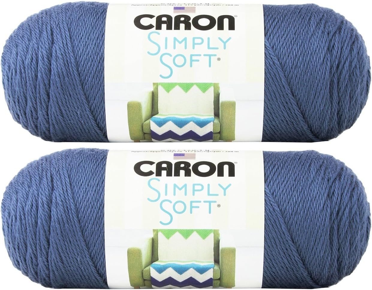 Bulk Buy: Caron Simply Soft Yarn Solids (2-Pack) (Country Blue)