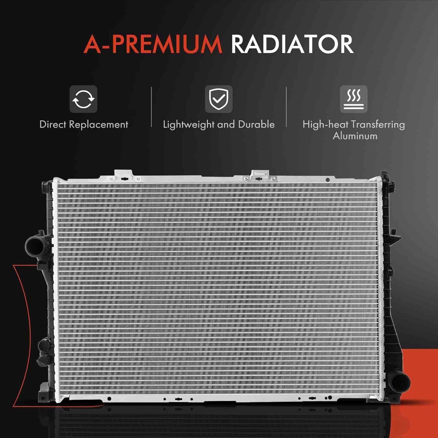 A-Premium Engine Coolant Radiator Assembly Compatible with BMW E38 E39 Series 528i, 540i, 740i, 740iL, 750iL, 850Ci, 1994-1999, 2.8L 4.0L 4.4L 5.4L, Replace# 17111702969