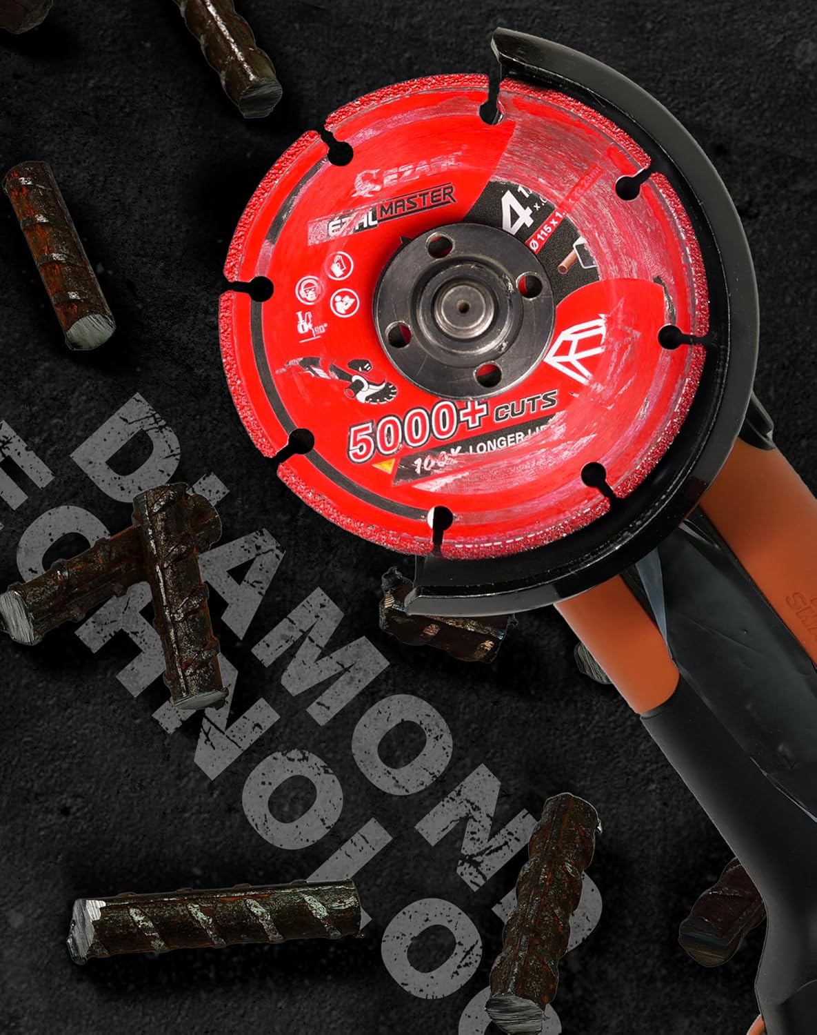 EZARC Diamond Cutting Wheel 4 1/2 x 7/8 Inch for Metal, Cut Off Wheel with 5000+ Cuts on Rebar, Steel, Iron and INOX, 2 Pack - Image 7