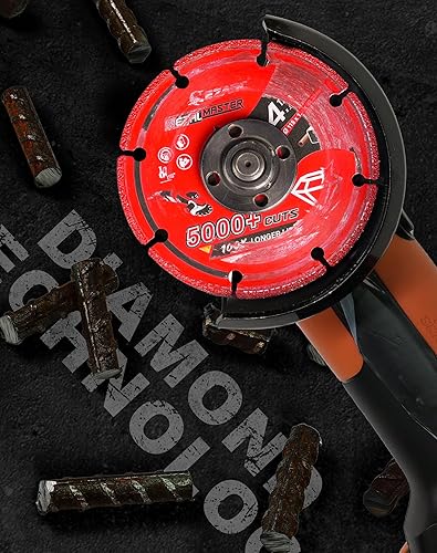 Miniatura 7 de EZARC Rueda de corte de diamante de 4-12 x 78 pulgadas para metal, rueda de corte con más de 5000 cortes en barra de refuerzo, acero, hierro e INOX