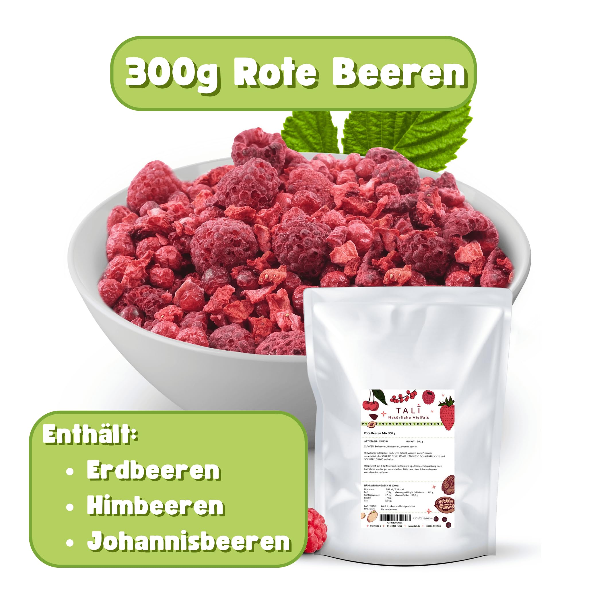 TALI Roter und Schwarzer Beeren Mix gefriergetrocknet Set