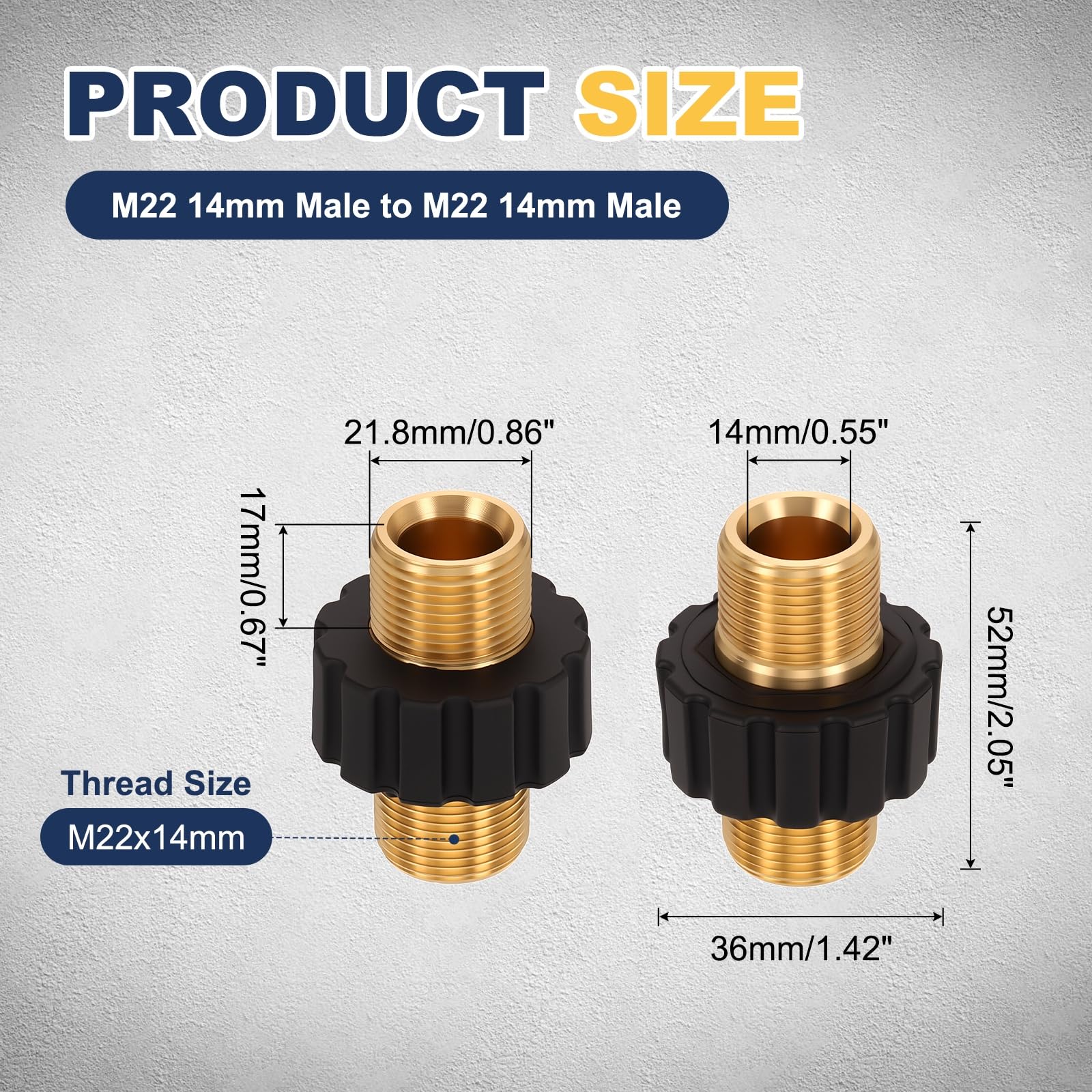 QUARKZMAN Adattatore per Idropulitrice, M22 14mm Maschio A M22 14mm Maschio Raccordi A Scatto Girevoli per Tubo Idropulitrici