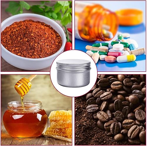 Miniatura 7 de Hulless Latas de aluminio de 6 onzas con tapa de rosca de 6.1fl oz para almacenar especias, caramelos, bálsamo labial, velas, 6 unidades.