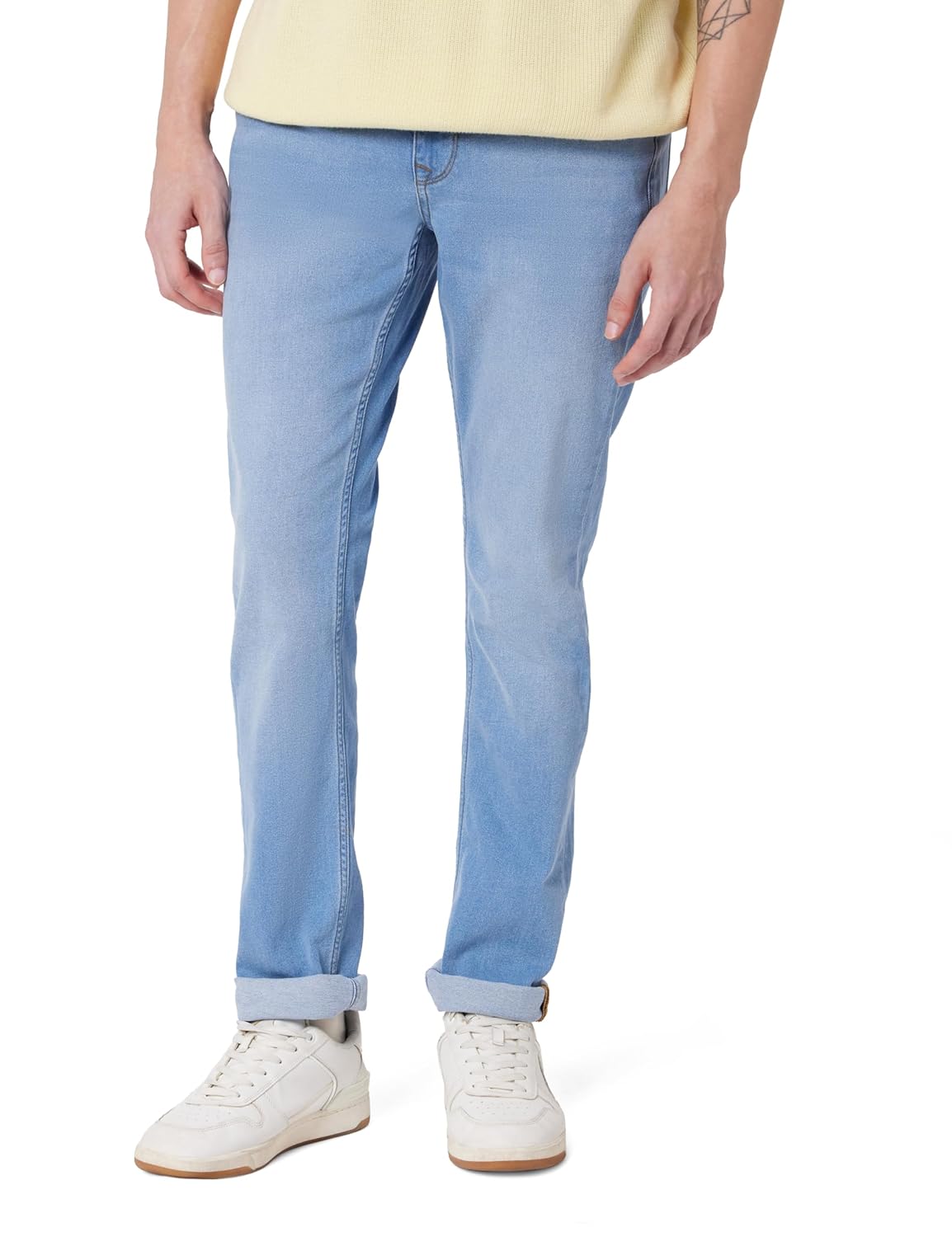 Louis Philippe Men’s Slim Fit Stretch Fabric for Comfort Premium Wash Aesthetic Authentic Twill and Durable Jeans