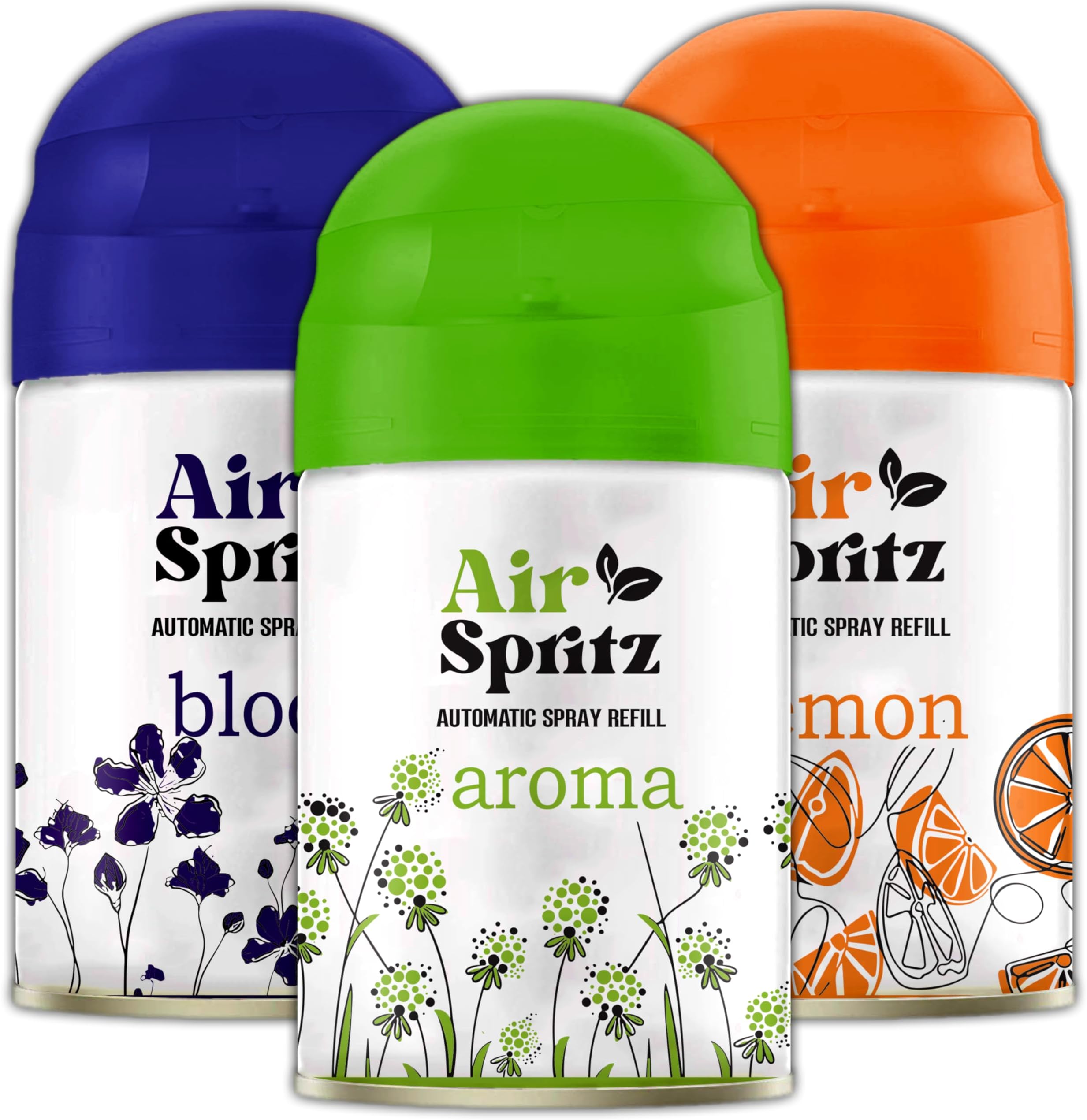 225ml Freshmatic Automatic Air Freshener Refill (Exotic Aroma | Lemon | Lavender - Pack of 3) | Automatic Room Freshener, Bathroom Freshener and Room Spray