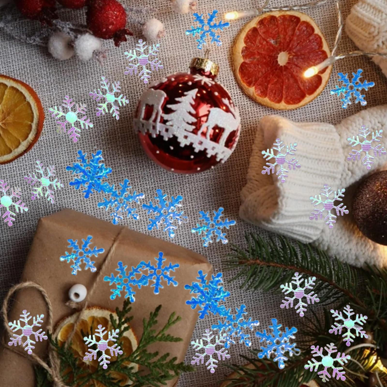 600 Confettis Flocons De Neige Pailletés - Argenté Et Doré - Déco Table Et Fenêtre Noël - Lot De 600 Pièces - 3