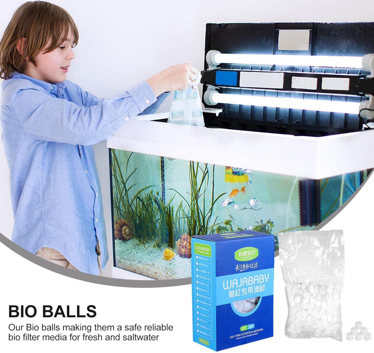 VILLCASE Fish Tank Filter Balls, Pond Filter Balls Bio Balls Filter
