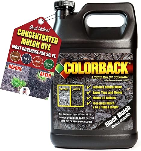 Tinte de mantillo negro, cobertura de 12,800 pies cuadrados colorante de mantillo para paisajismo y camas de jardín, tinte de mantillo de madera,