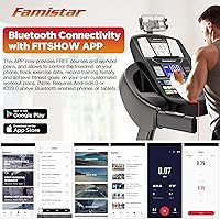 Vista 3 de Caminadora plegable de 4.5 HP, inclinación automática del 15 %, capacidad de 300 libras, con control de aplicación, Bluetooth estéreo, botón