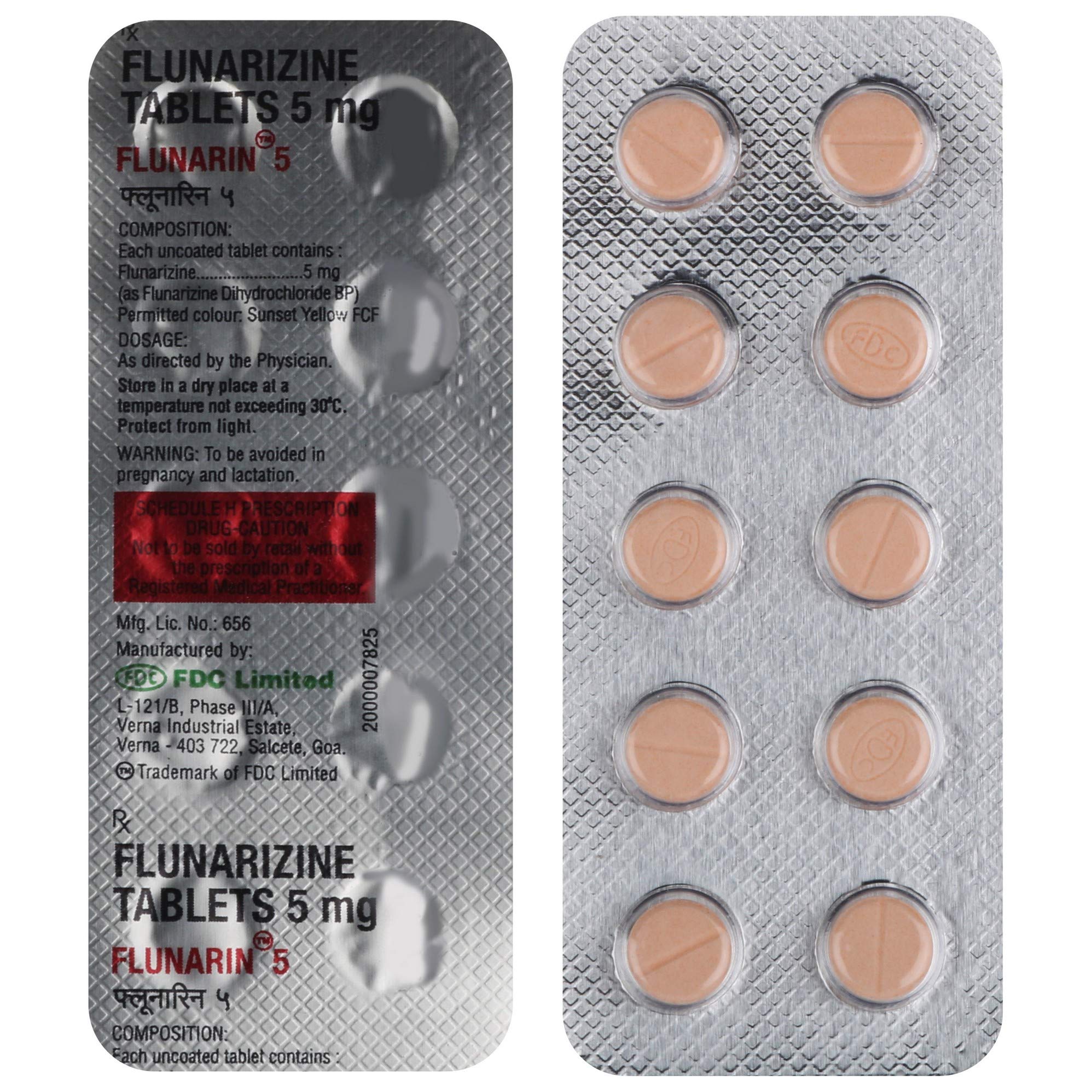 Flunarin 5 - Strip of 10 Tablets