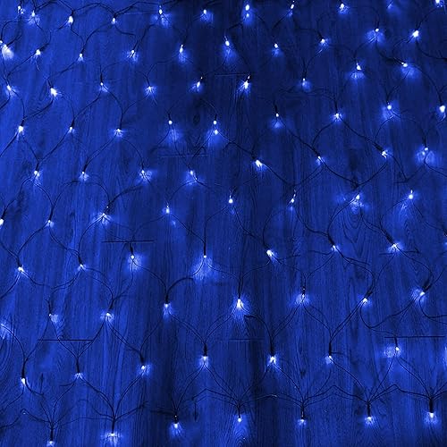 Miniatura 5 de Dazzle Bright Luces de red de Navidad, 360 luces LED de 12 x 5 pies, cable verde, impermeable, conectables, con 8 modos, luces de Navidad al aire