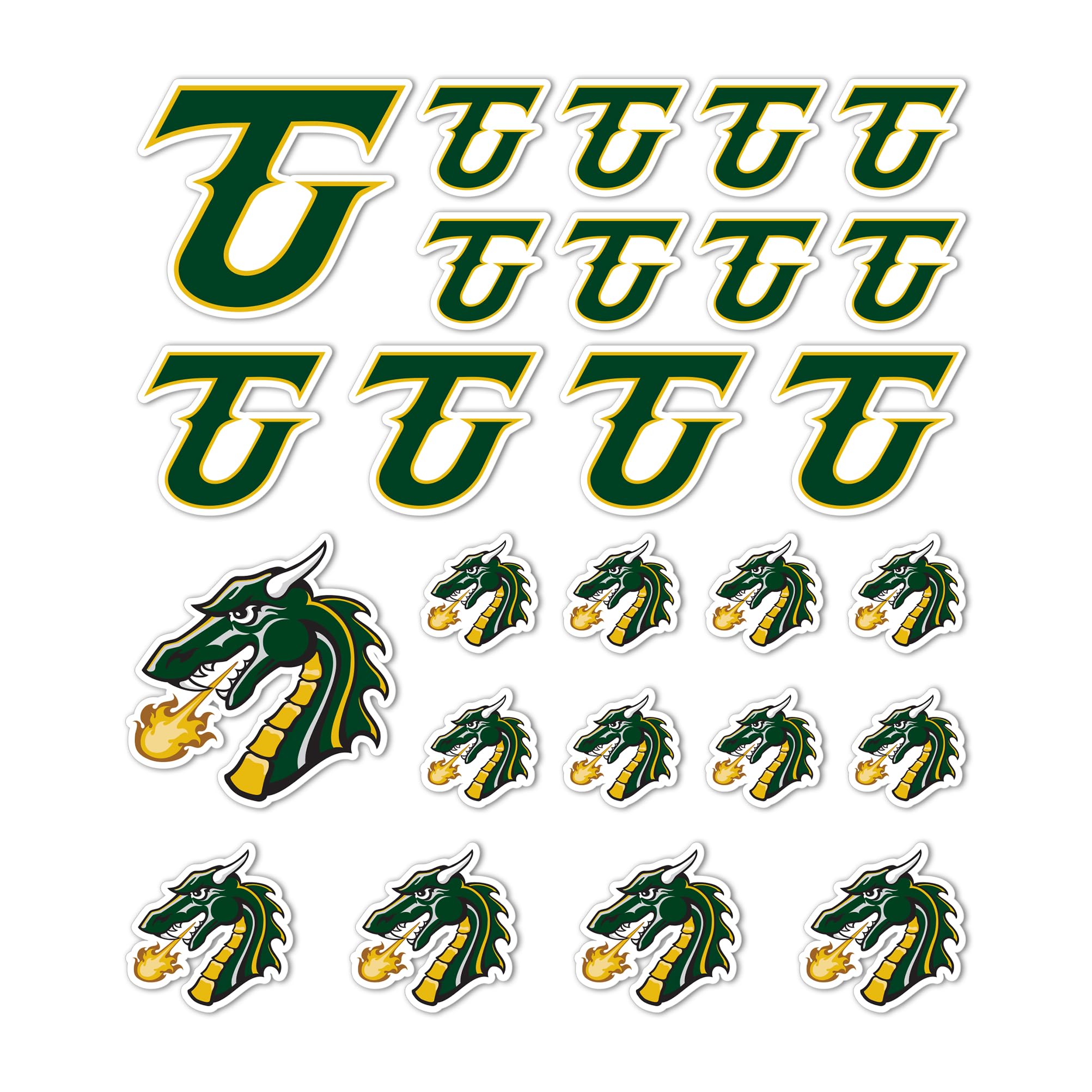 Autocollant Tiffin University Dragons sticker vinyle pour gourde et pc portable