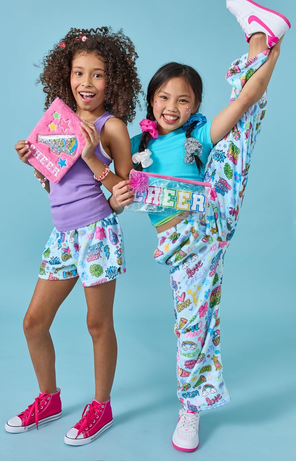 iscream + Corey Paige Designs Big Girls Fun Print Silky Soft Plush Shorts - Live Boldly Collection