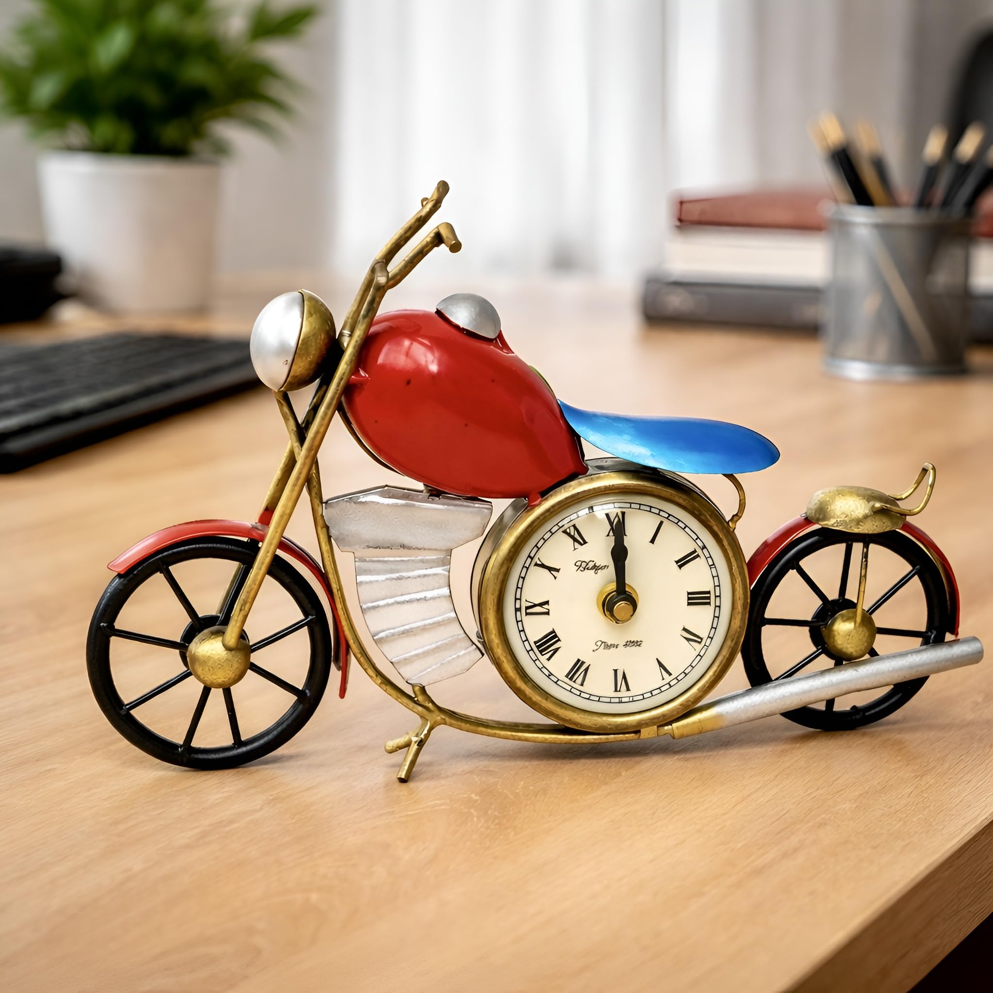 Handcrafted Motorcycle Metal Clock - Vintage Decor -3 Handcrafted Motorcycle Metal Clock - Vintage Decor -3