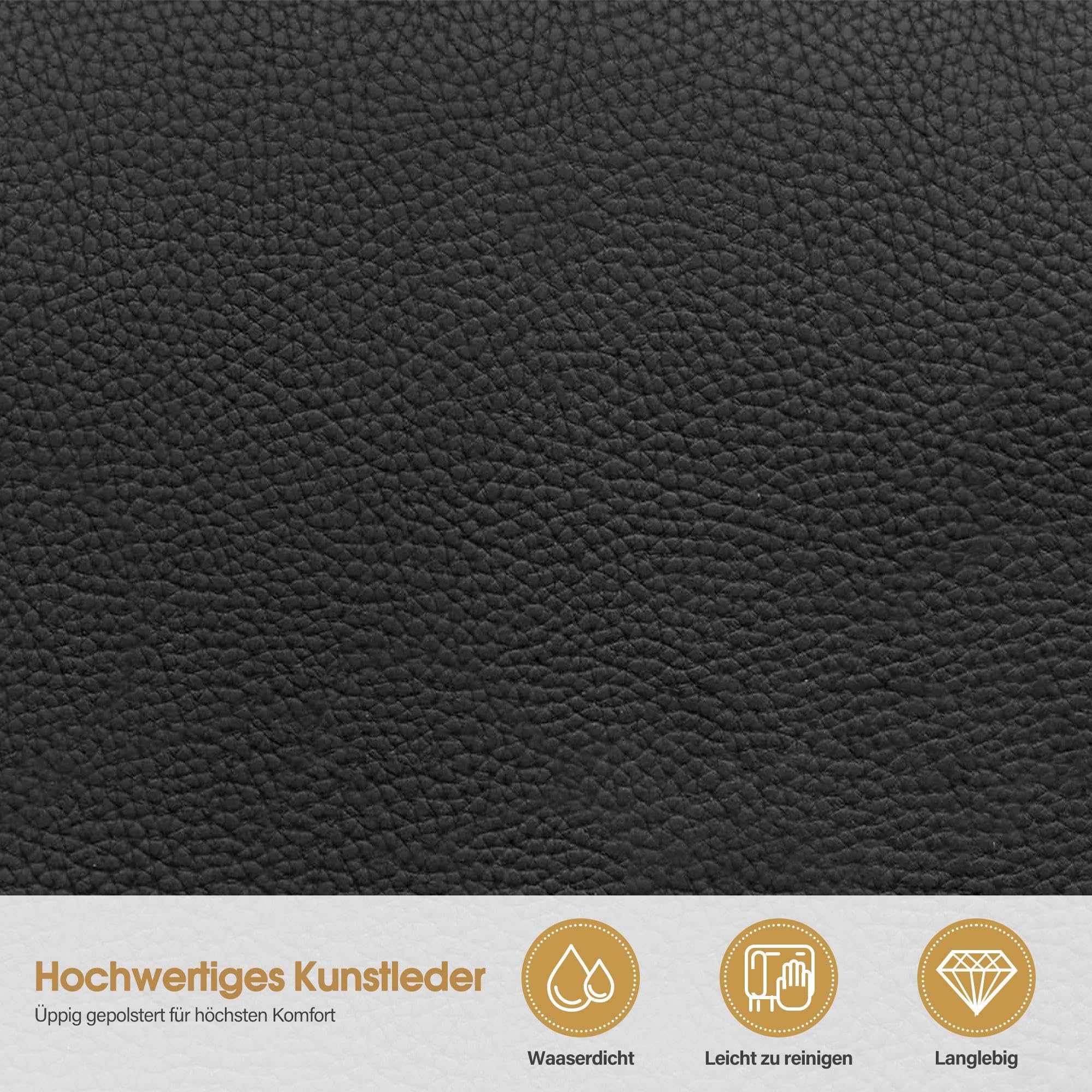 Barberpub Sedia da parrucchiere idraulica regolabile in altezza 13 cm & girevole 360°, seduta per salon, attrezzatura per parrucchieri, ecopelle, sedia servizio per salon, oro-nero, 2053