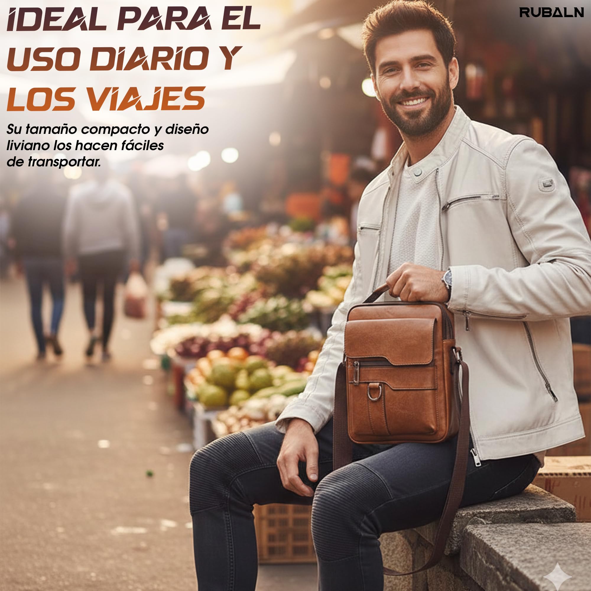 ️Bolso Hombre de Piel Sintética Elegante+funda gafas de regalo–Bolso Hombre Bandolera - Bolsos Hombre-Mariconera hombre-Compacto-para Regalo- Ideal uso diario
