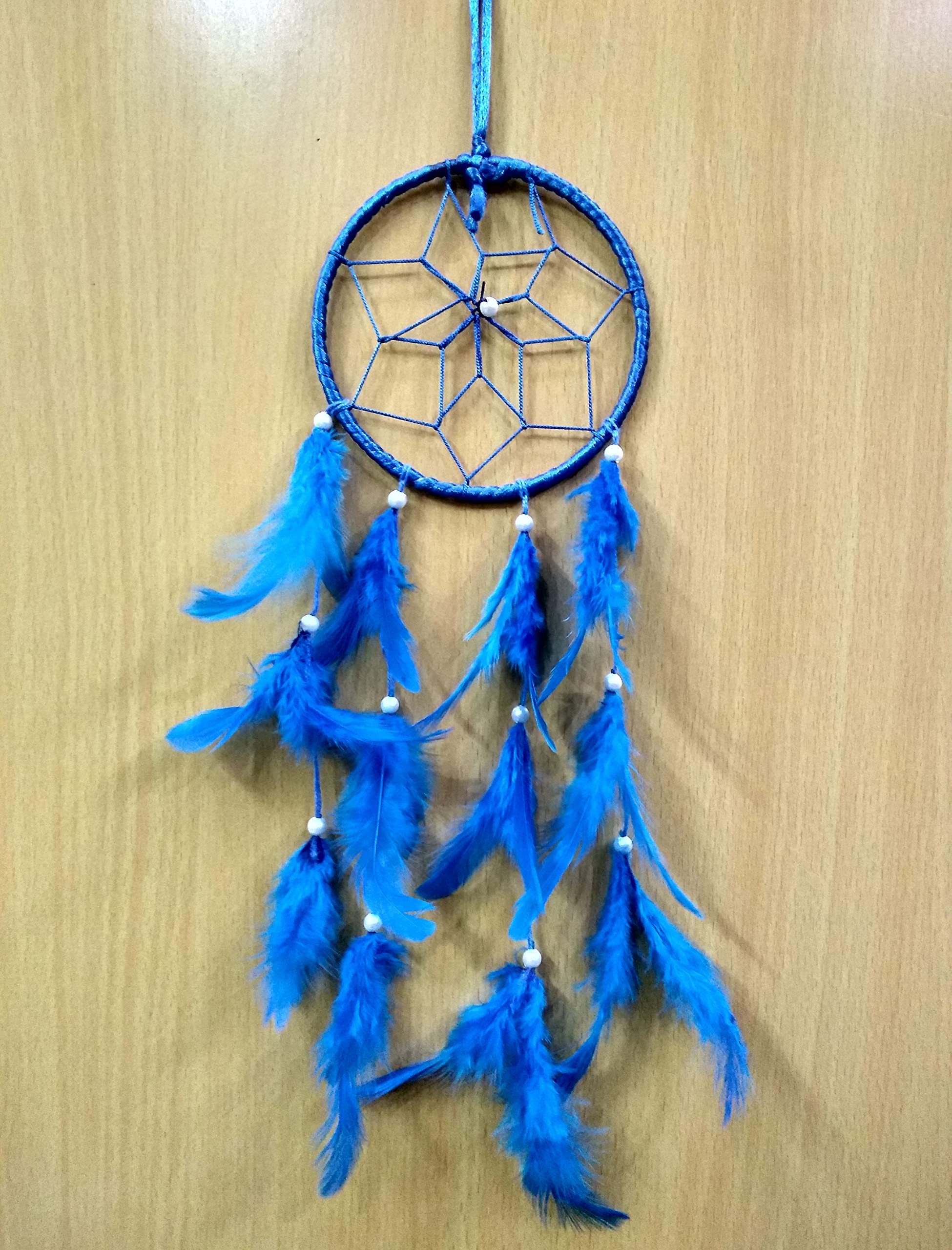 FIKIMOS Dream Catchers Wall Decor, Handmade Feather Bedroom Home Car Decor Nursery Room Hanging Decoration (4