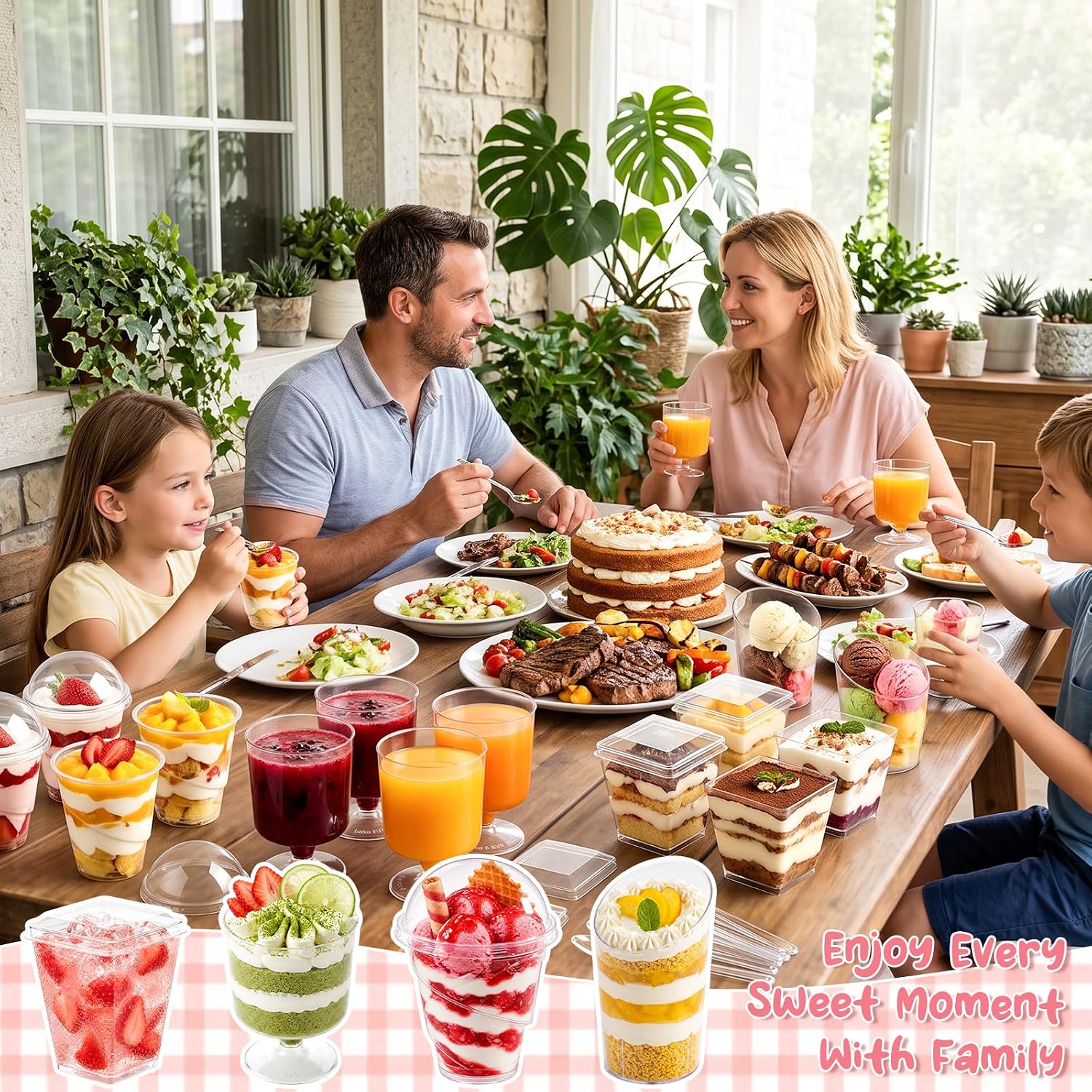 400 Pcs 5oz Mini Dessert Cups with Lids and Spoons, Clear Plastic Parfait & Fruit Cups, Appetizer Shooter Cups & Ice Cream Containers for Yogurt, Jello, Mousse, Weddings, Parties & Picnics