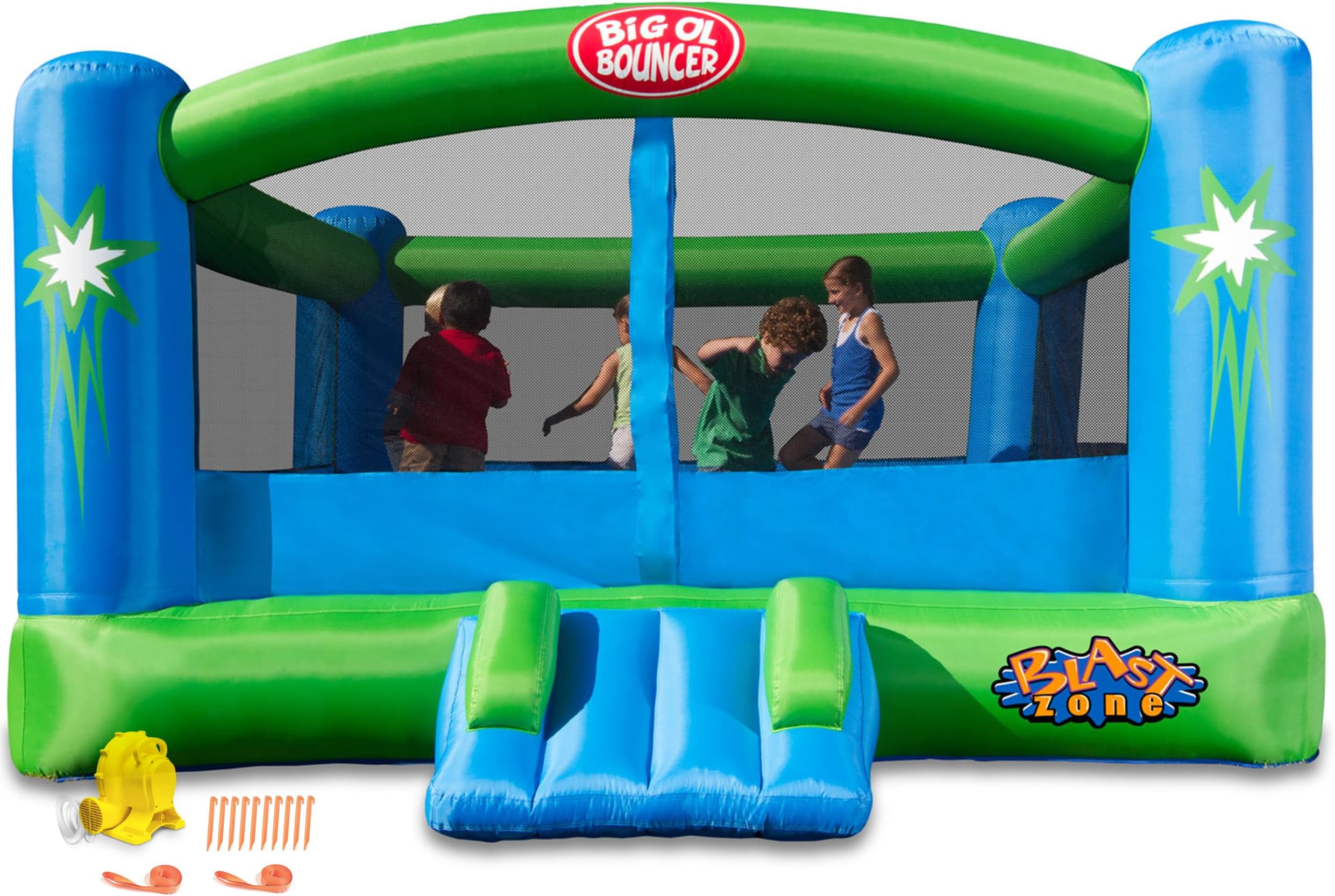 Blast Zone Big Ol Bouncer Inflatable Bounce House w/Blower - Huge - Premium Quality - 6 Players