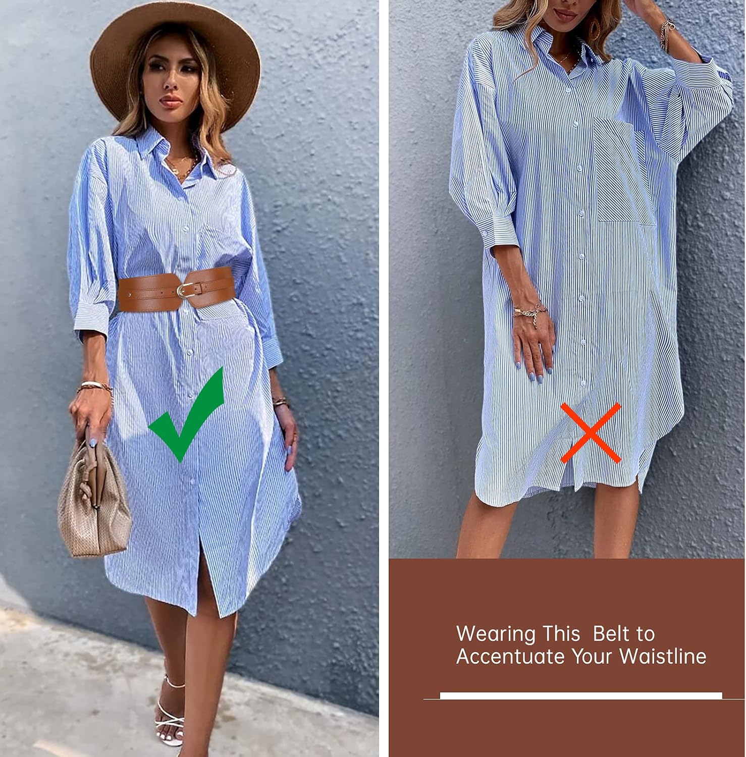 SUOSDEY Womens Wide Elastic Waist Belt for Dress Ladies Stretch Cinch Belt for Women - Image 5