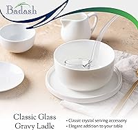 Vista 5 de Badash Cucharón de cristal pequeño de 6 pulgadas, cristal soplado sin plomo de calidad artesanal Heritage, elegante utensilio transparente