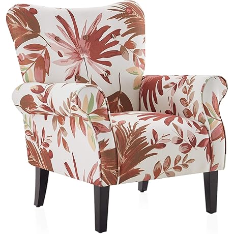 BELLEZE Floral Chair: Modern Accent Chair for Living Room
