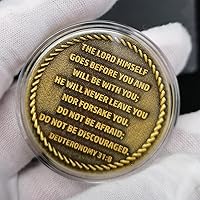 Vista 2 de Moneda de desafío anclada en Cristo, símbolo de fe y fuerza, ficha de abrazo de bolsillo cristiana (paquete de 10)