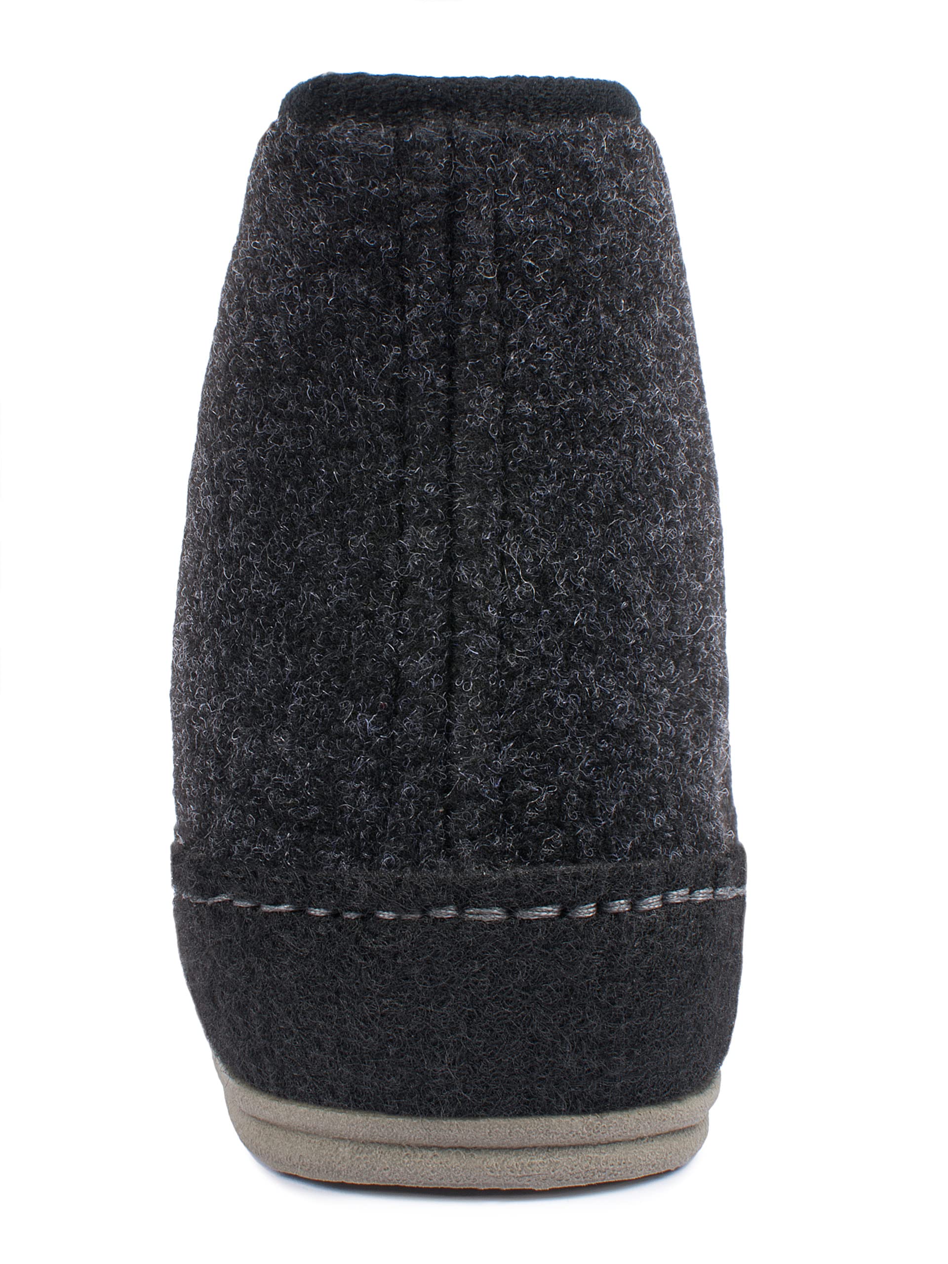 SCHAWOS Herren Gefütterter Filz Hausstiefel 6060, Warmer Winter Hausschuh Mit Schurwoll-Futter, Feste Rutschhemmende Sohle, Anatomisch Geformtes Fußbett, Großer Klettverschluss, Komfort Für Zuhause