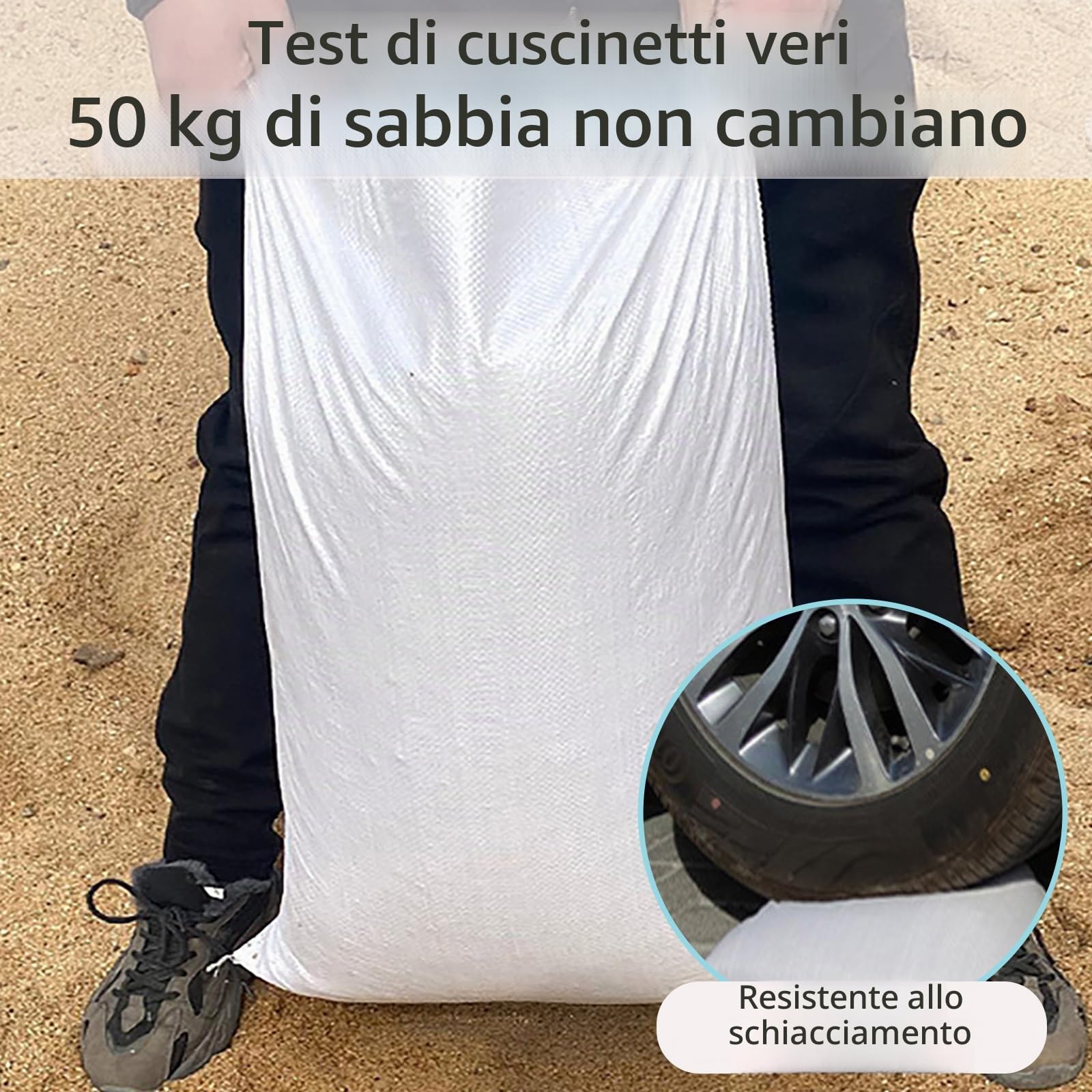 15 sacchetti in PP, 60x105 cm, grandi per detriti stabili, portata 50 kg