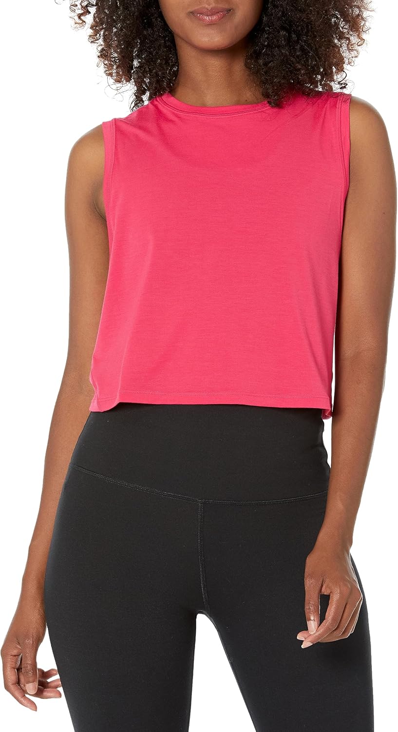 Sweaty Betty Womens Breathe Easy Cropped Crewneck Muscle Wourkout Tank Top