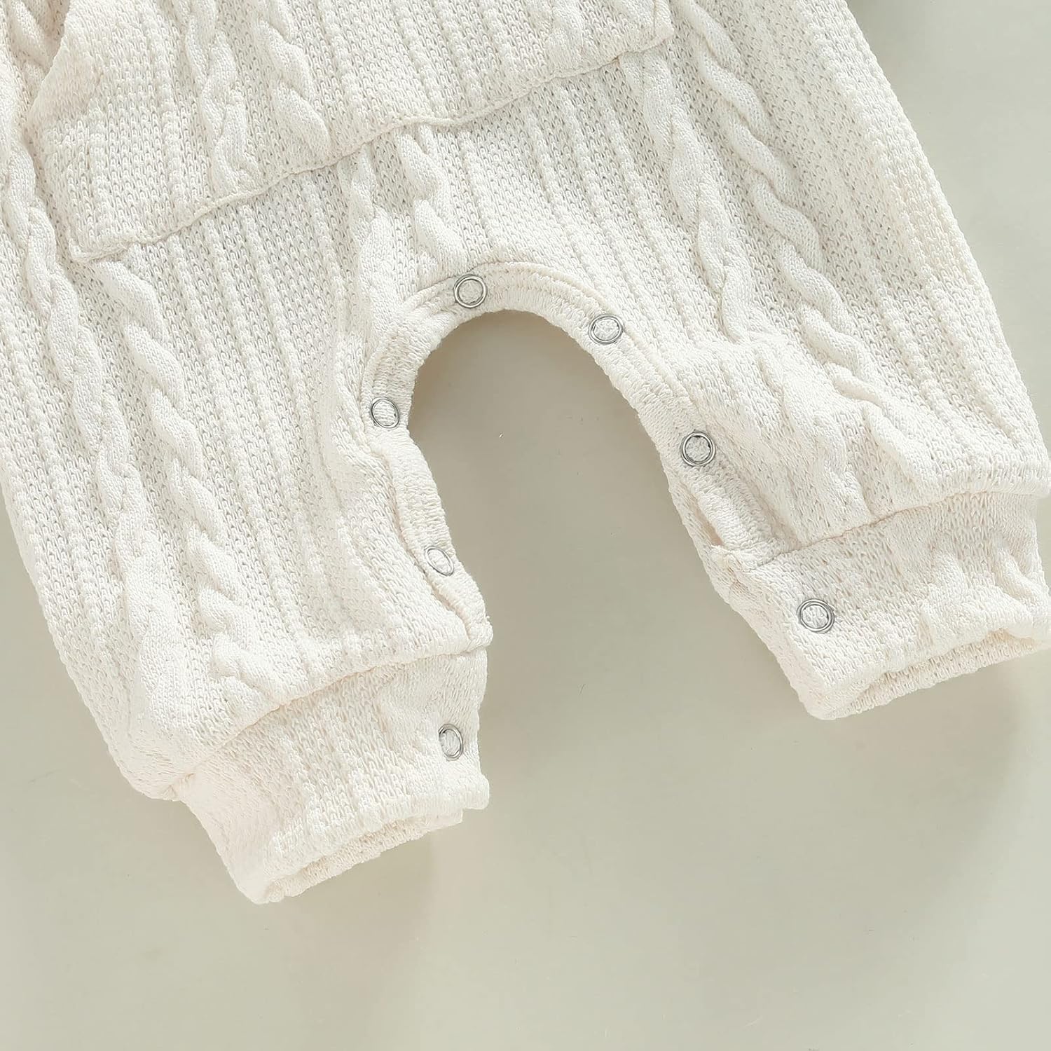 Infant Boys Girls Knit Sweater Romper Baby Toddlers Long Sleeve Hooded Button Up Winter Outfits with Pocket