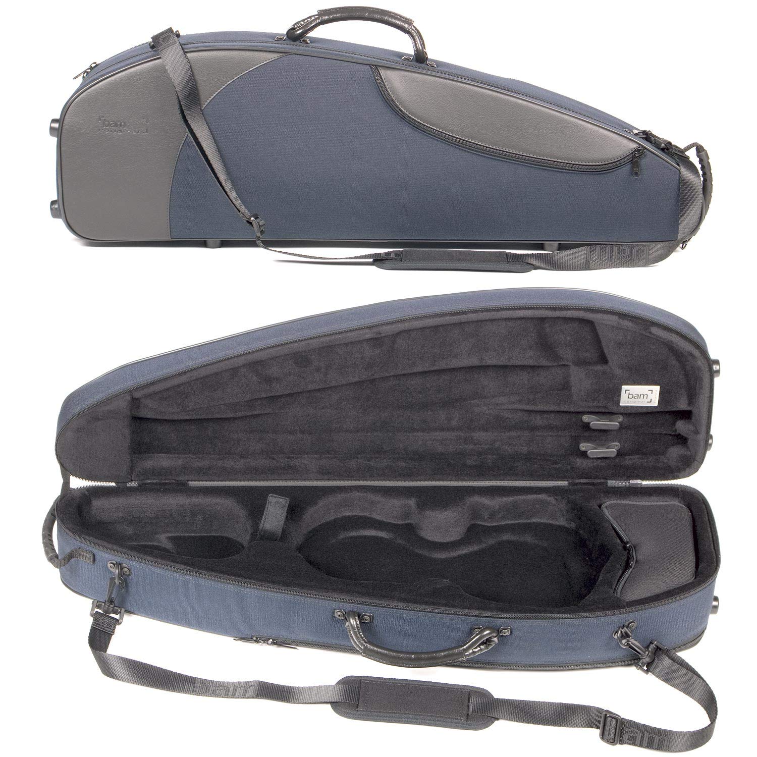 Bam France Classic 5003S Shaped 4/4 Violin Case - Black Exterior, Plush Interior, Lightweight & Durable