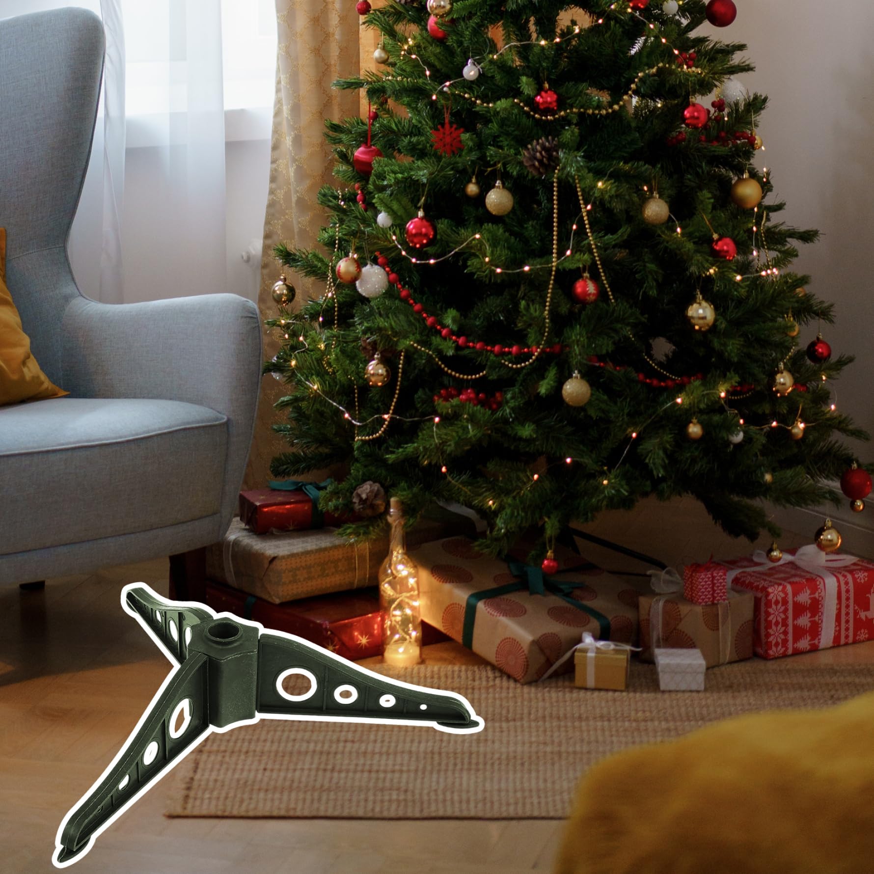 Amazon.co.jp: Yaoliucp クリスマスツリースタンド 0.8インチ 穴