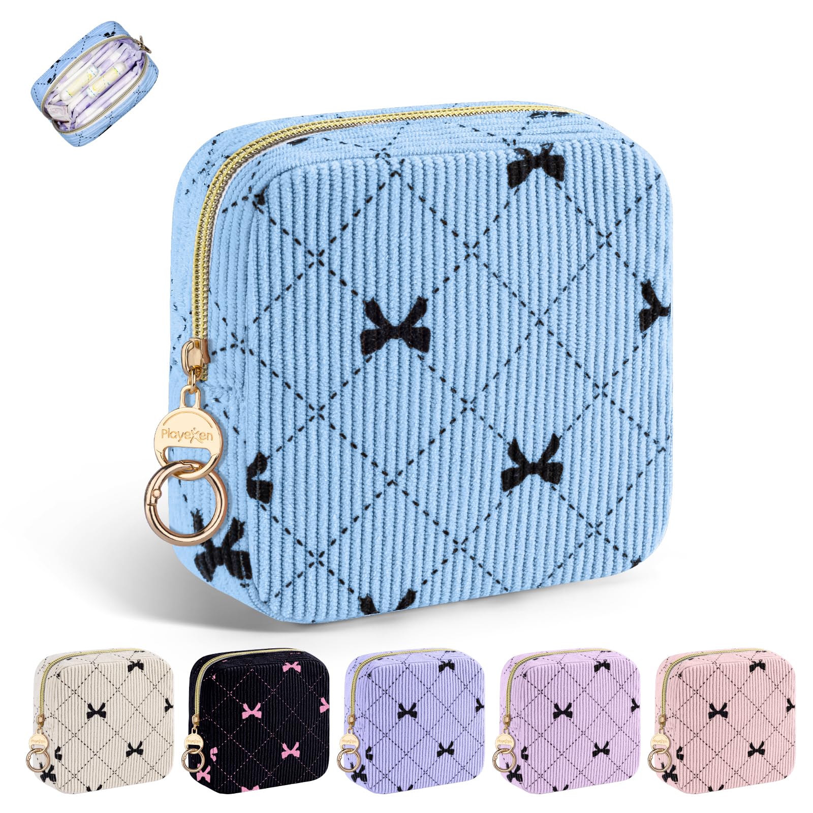 2 Piezas Neceser Compresas Pequeño Bolso de Almacenamiento Neceser para Compresas Algodon Tampones Bolsa Menstrual con Cremallera de Servilletas Sanitarias Bolsas Regalo para Adolescentes Niñas Mujer — view 25