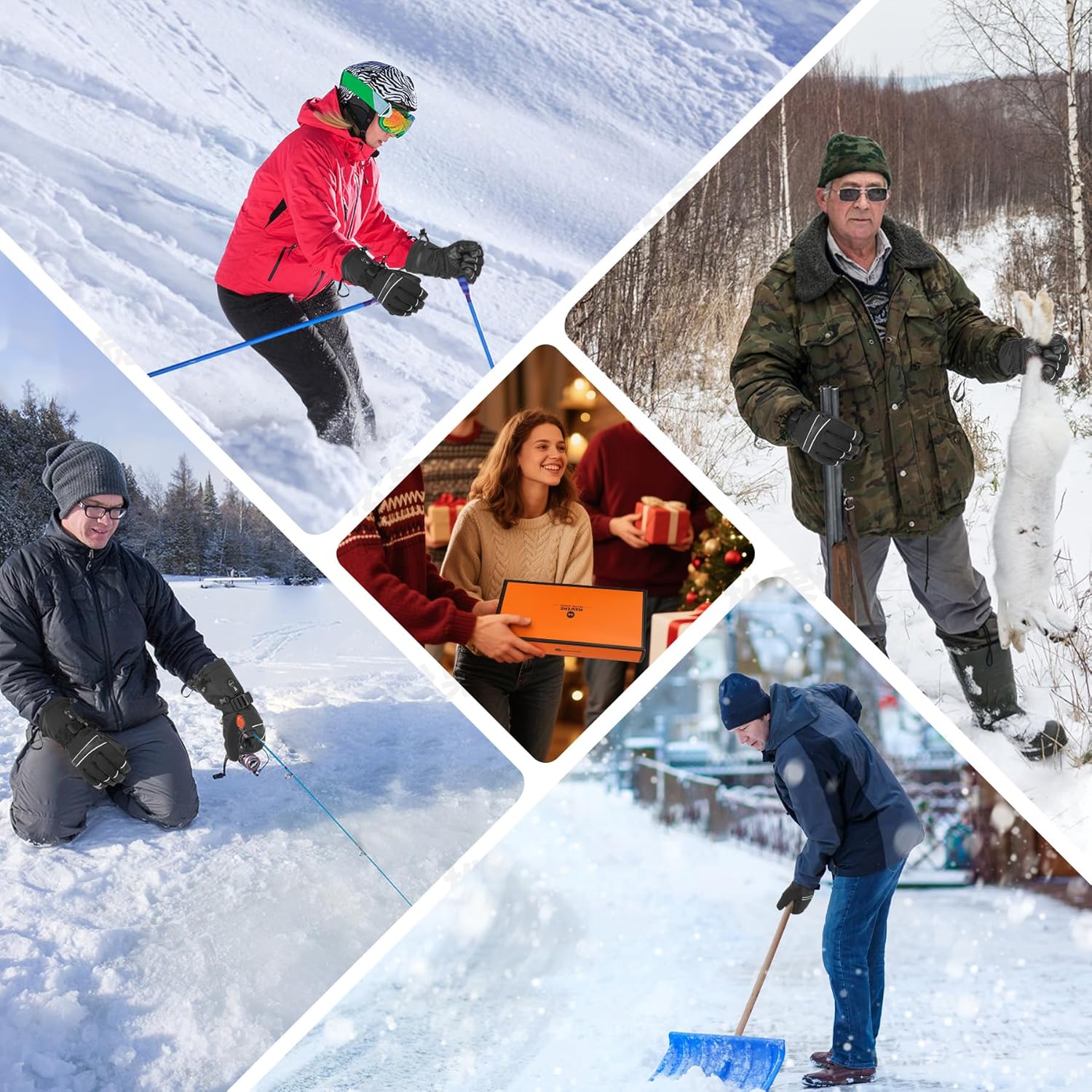 Rechargeable Heated Gloves for Men Women, 7.4V Electric Thermal Gloves,Winter Waterproof & Windproof Ski Glove for Outdoor Motorcycle Riding Hunting Fishing - Image 7