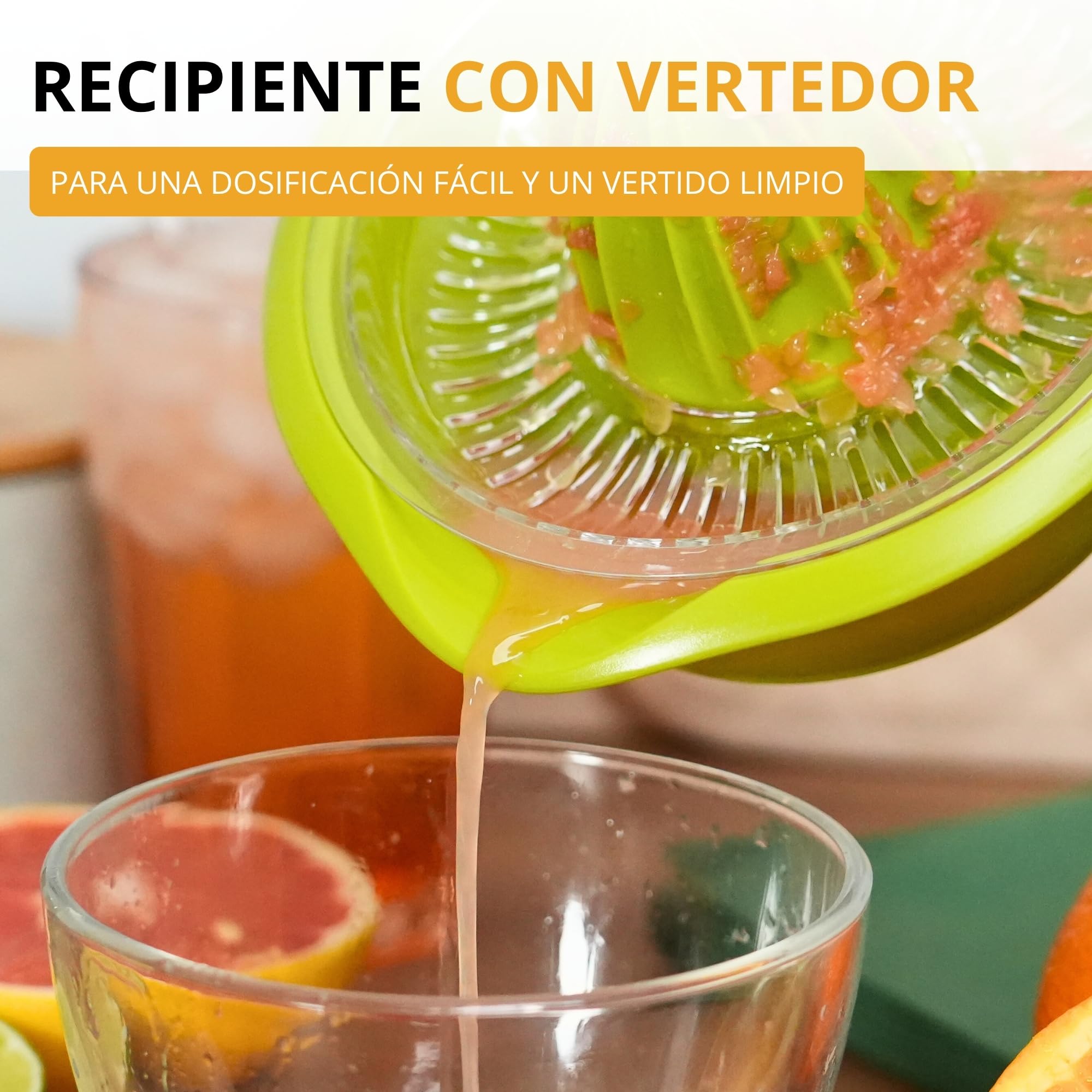 Westmark Exprimidor de limón/cítricos con recipiente, Diámetro: 18,7 cm, Capacidad: 0,5 litros, Plástico, Limetta, Verde manzana, 3091227A