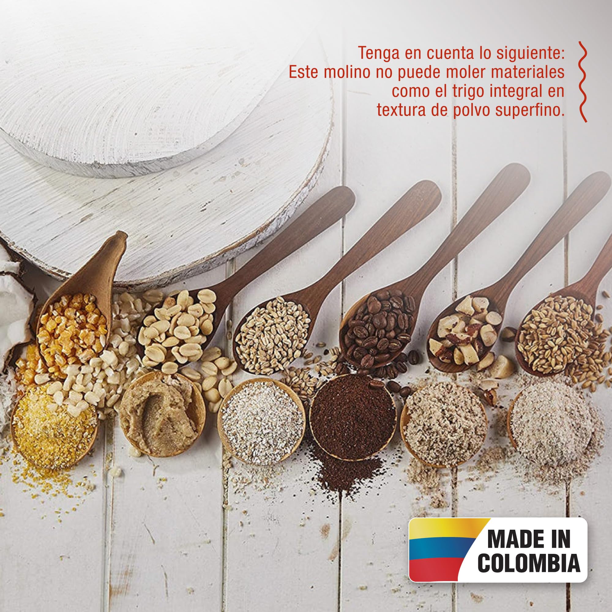 Victoria Molino Cereales Manual, Molinillo de Mano en Hierro Fundido para Moler Café, Maíz, Avena, Semillas, Grosor de Molienda Ajustable, Grain Grinder Tolva Alta con Abrazadera para Mesa