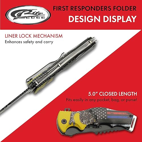 Miniatura 4 de SZCO Supplies - Cuchillo plegable de 8.5 pulgadas, cuchillo utilitario EDC de punto tanto-abierto asistido con bloqueo de revestimiento, hoja de