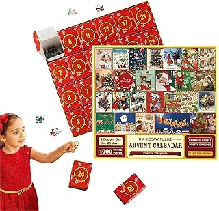 Advent Calendar 2023 Christmas Jigsaw Puzzle,Christmas Advent Calendar Jigsaw Puzzle 1000pcs,Jigsaw Puzzles Advent Countdown Boxes Gift For Adults Kids,1pcs