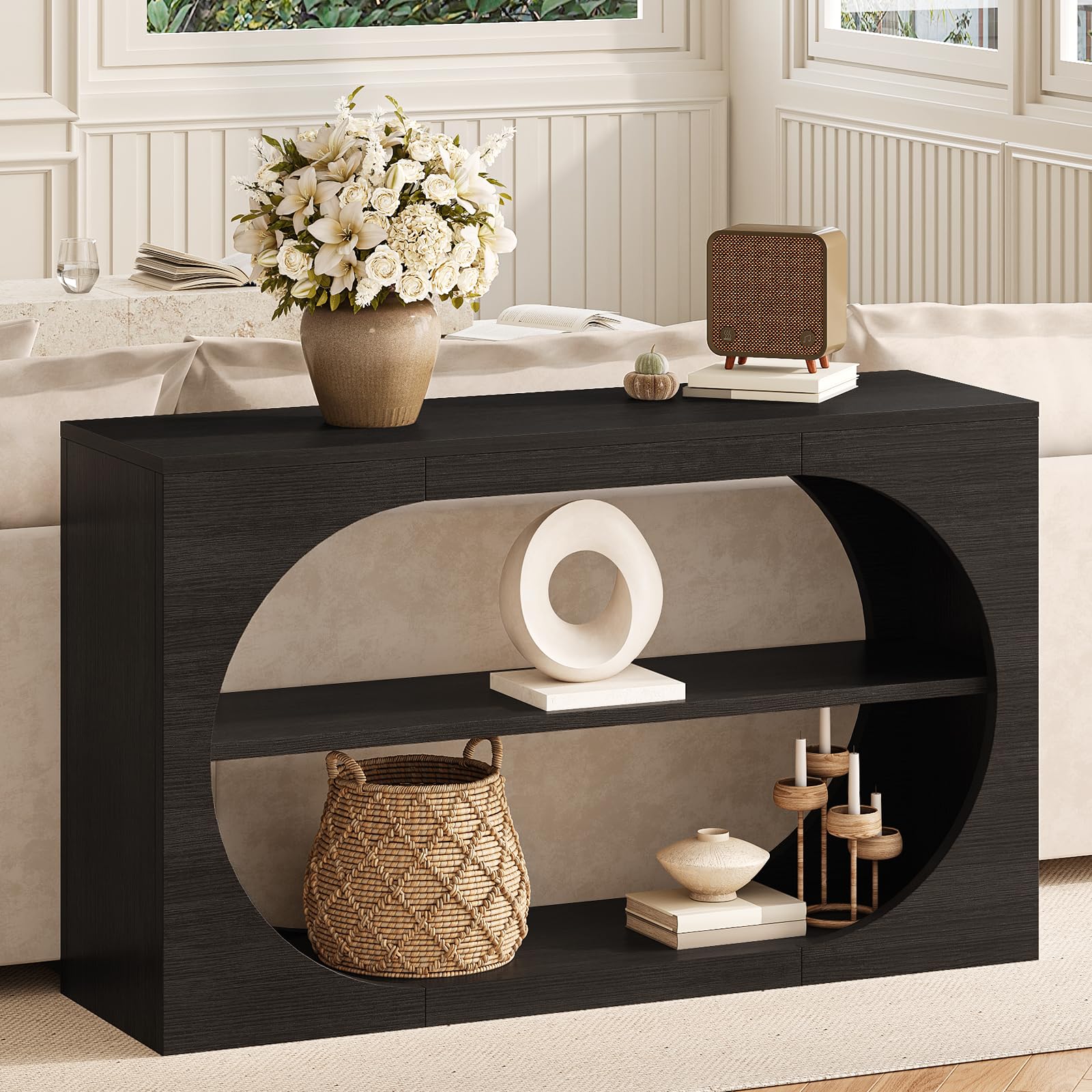 Amazon.com: Tarnorci 55-Inch Entryway Table with Storage, 3-Tier