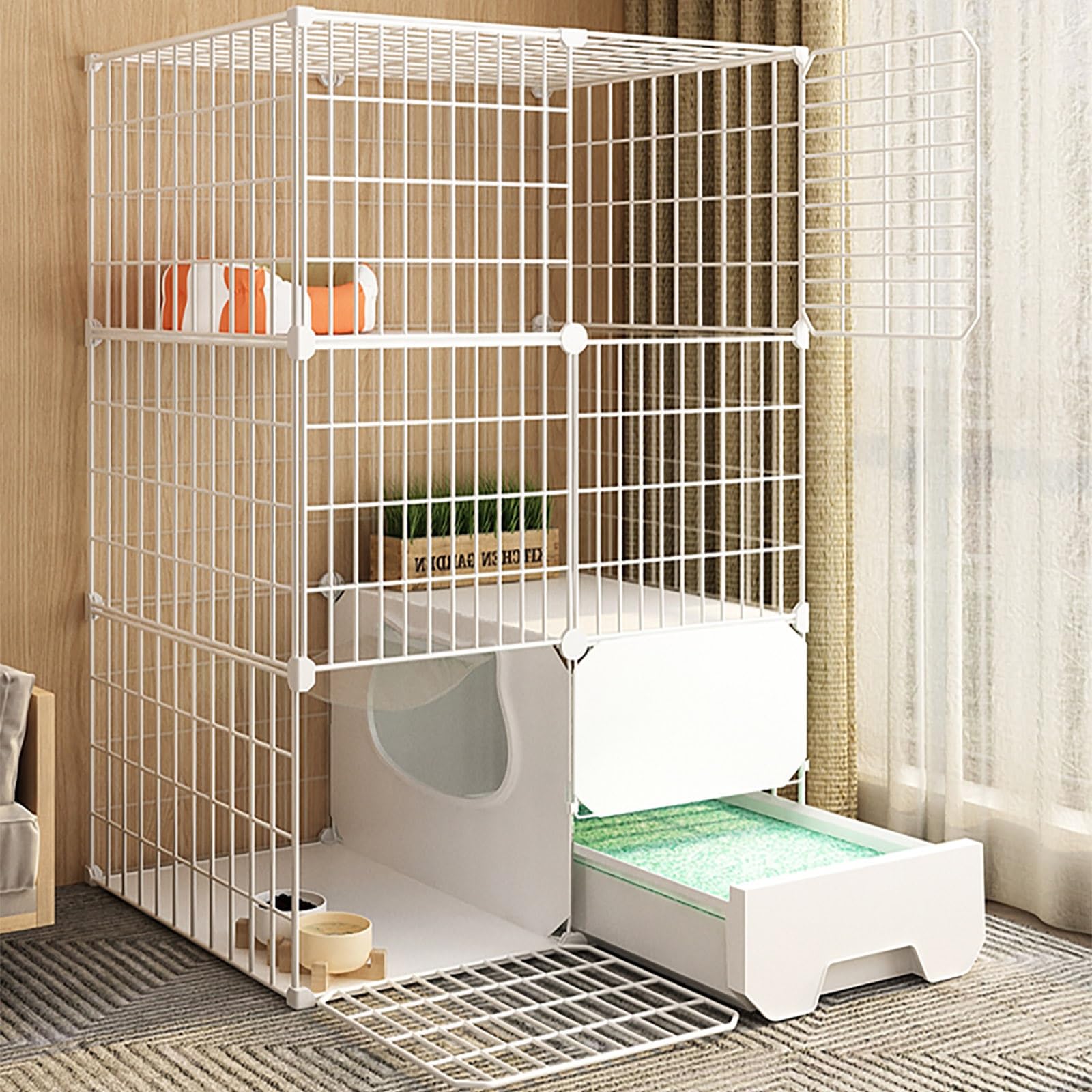 Cage d'intérieur pour chatons résolvant les problèmes de propreté