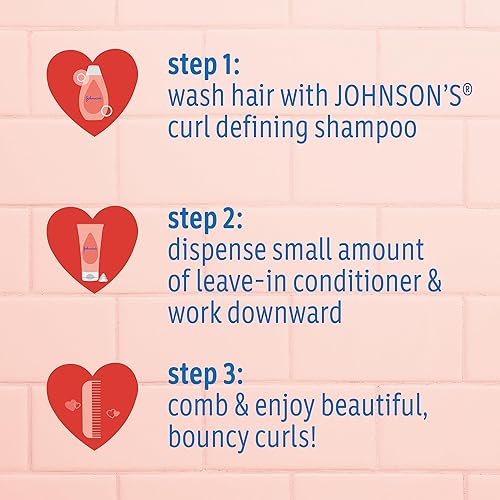 Miniatura 4 de Johnson's Baby Champú para niños que definen los rizos, control del encrespamiento, sin lágrimas con manteca de karité, fórmula sin parabenos,