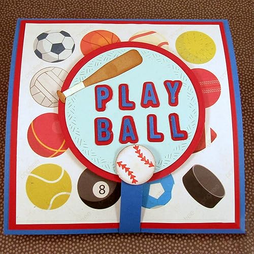 Miniatura 7 de Briartw Juegos de pelota de baloncesto fútbol béisbol golf rugby tenis de corte de metal juego de troqueles de bricolaje para álbumes de recortes