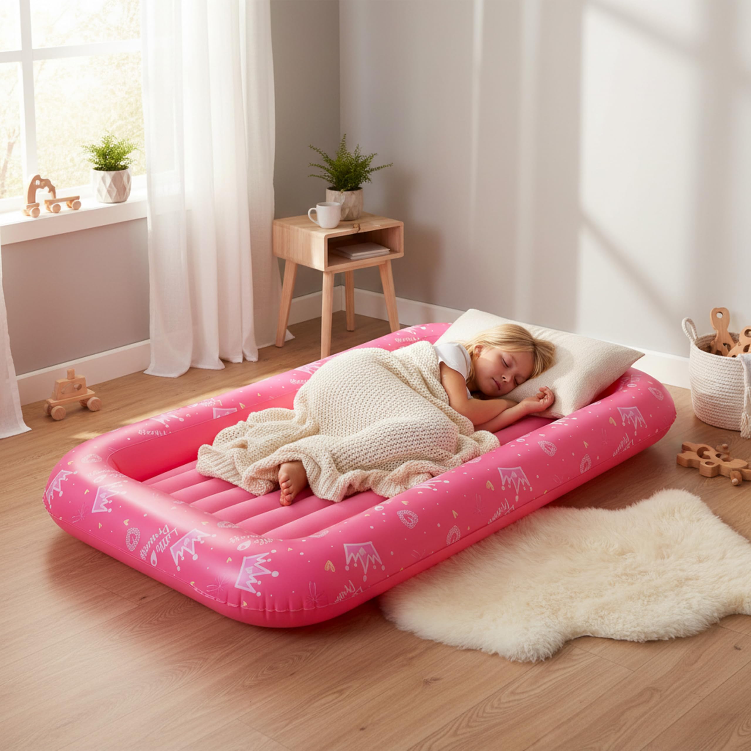 AVENLI Luftmatratze Kinderluftbett aufblasbar DreamAir 152 x 89 x 17,5 cm rosa