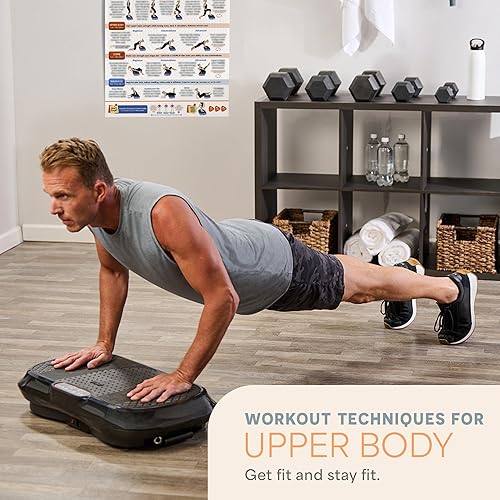 Miniatura 5 de Lifepro Póster de entrenamiento con placa de vibración para todo el cuerpo, placa de vibración completa, póster de ejercicio con sugerencias de
