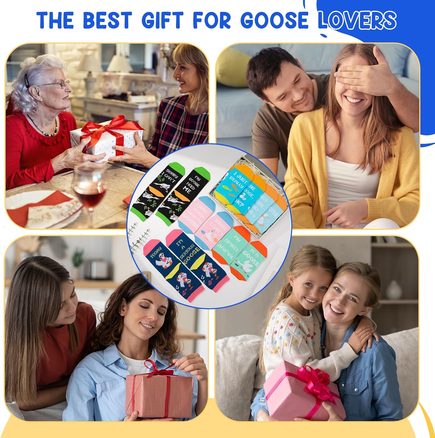 6 Pairs Funny Goose Socks for Women Goose Lovers Cute Crew Socks Christmas Stocking Stuffer Novelty Birthday Gifts for Animal Lover - Image 2