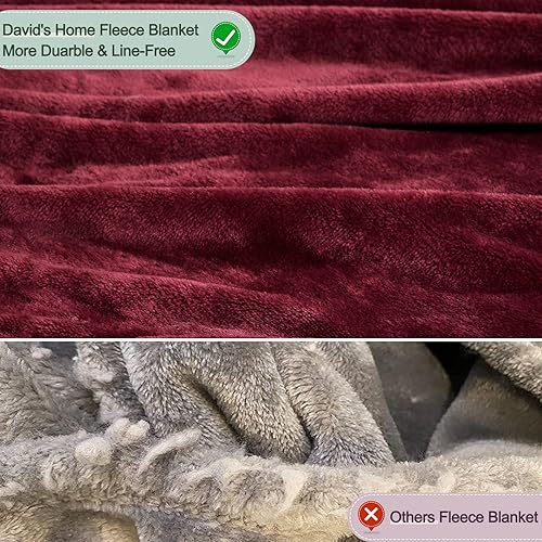 Miniatura 7 de David's Home Manta de forro polar tamaño King, ultra suave, más duradera, ligera, aterciopelada, sin pelusa y sin pelusas, manta acogedora de lujo