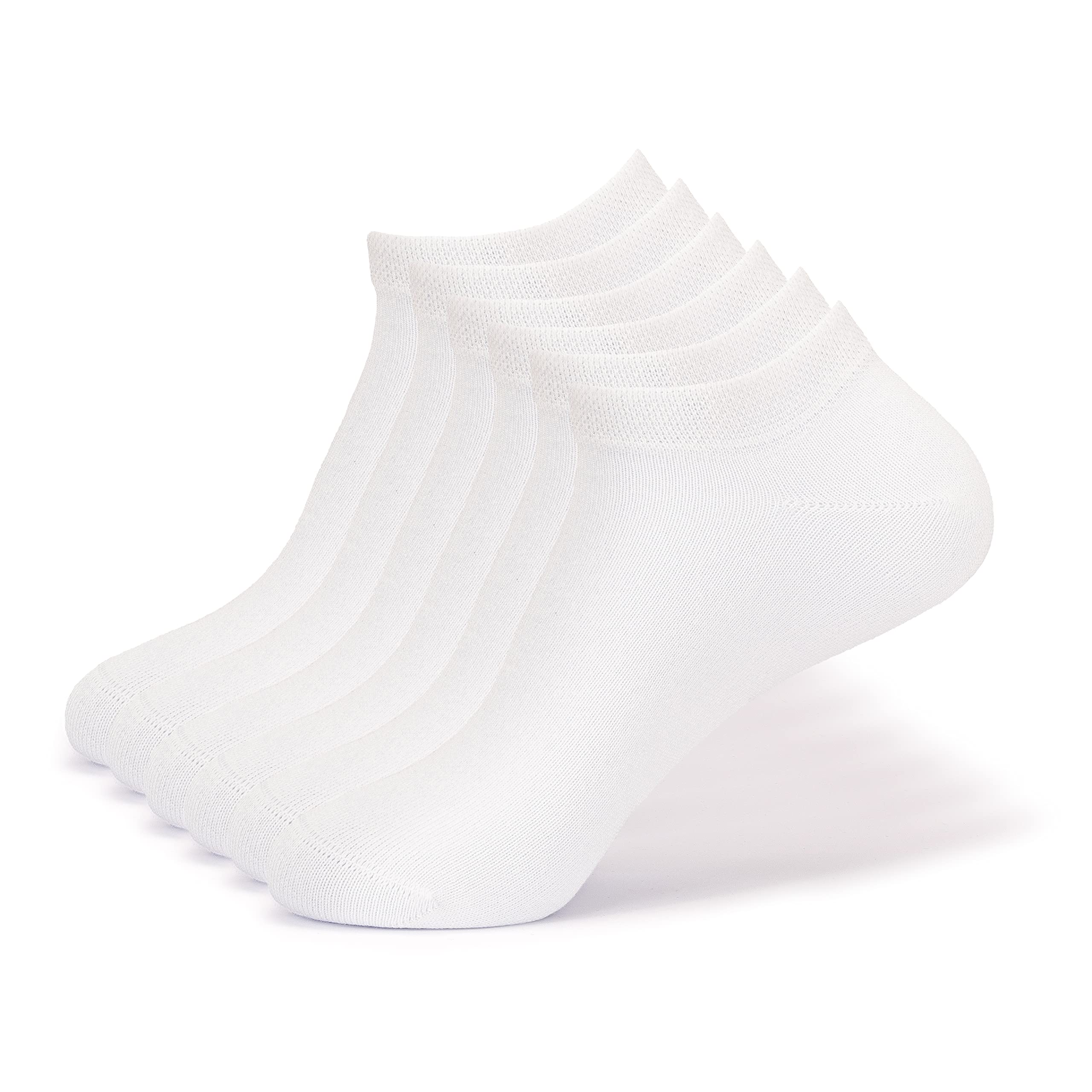 Geesy Bambus Sneaker Socken Herren Damen – Geruchshemmende, Atmungsaktive Sommersocken, Kurze & Dünne Komfort‑Sneakers, Ohne Gummibund, OEKO‑TEX, 6 Paar