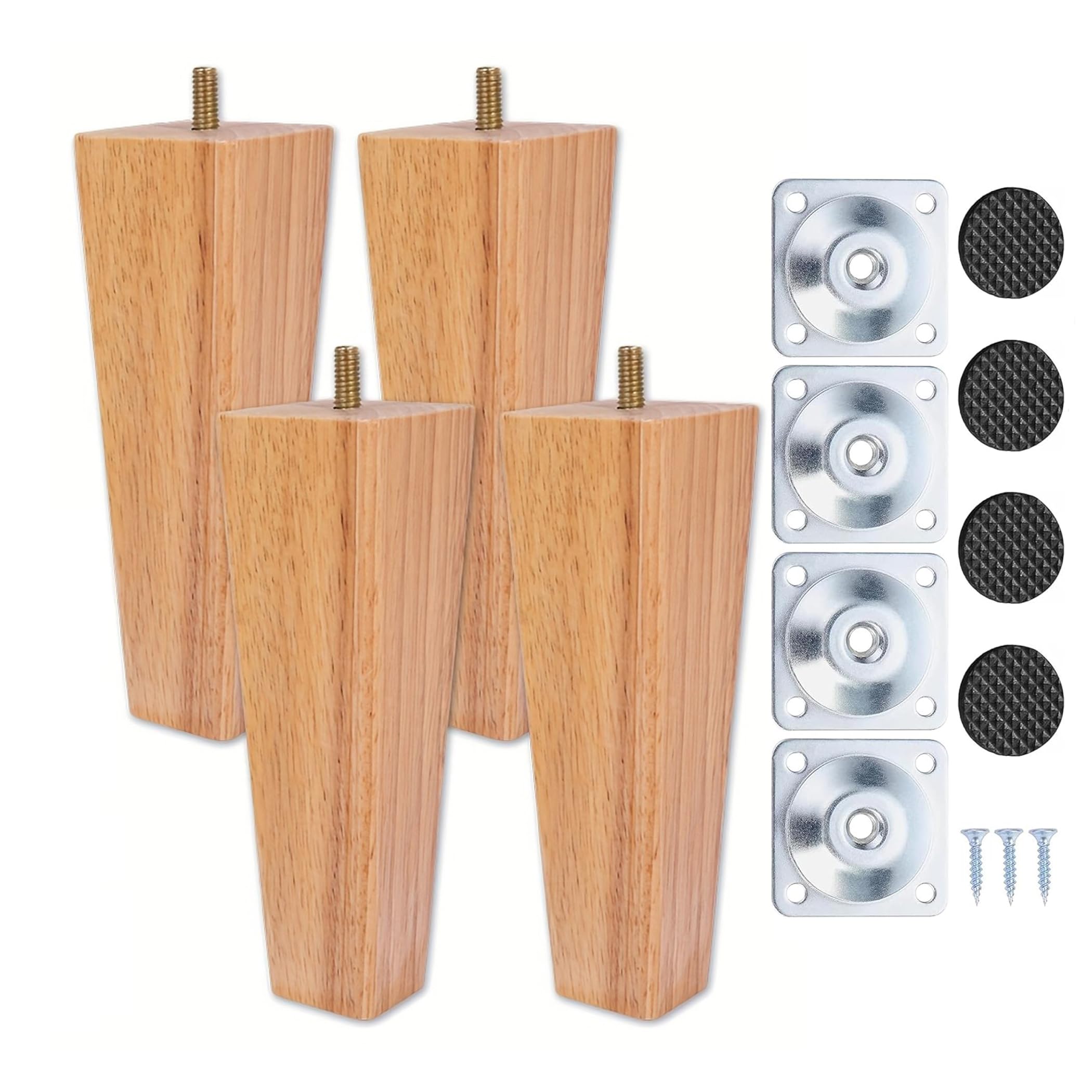 Goomp Möbelfüße Holz 10cm,4 Stück Möbelfüße Holz Eiche Möbel